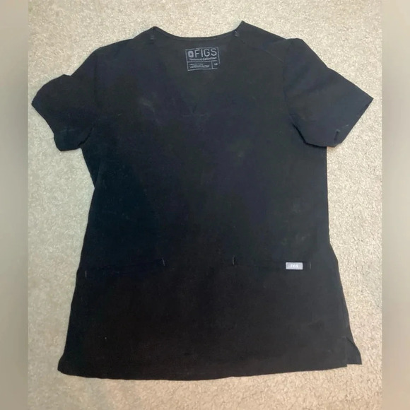 Figs Casma Three Pocket Scrub Top Size Extra Small Black - Picture 4 of 6